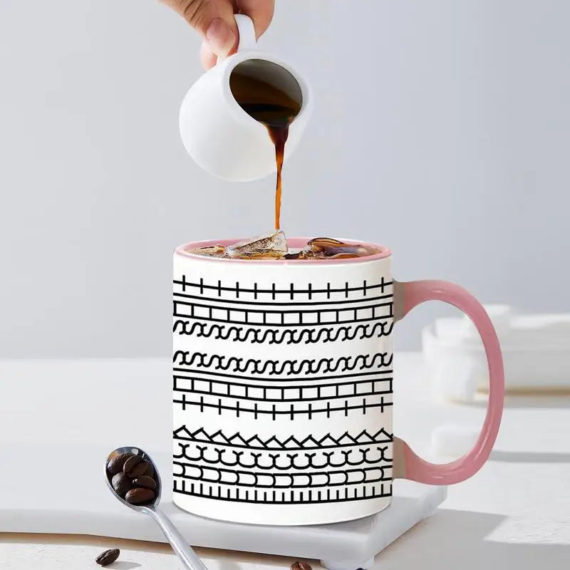 11.83 oz Coffee Mug with Handle Tea Cup Novelty Microwave-Safe Coffee Cup Ceramic Drinking Cup Desktop Ornament for Kitchen Home