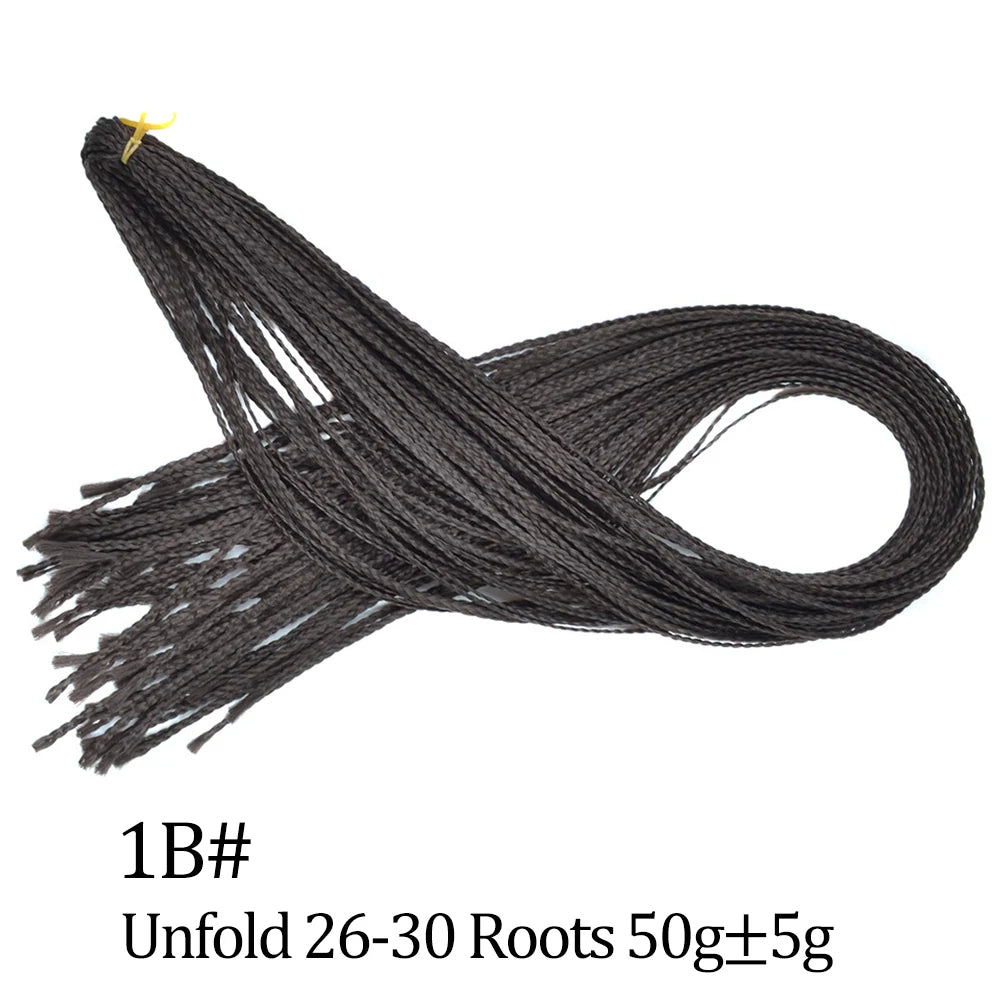 28 Inch Crochet Box Braids Colored Synthetic Braid Synthetic Zizi Braiding Brown Blue Red Crochet Hair For Women Hair Extensions