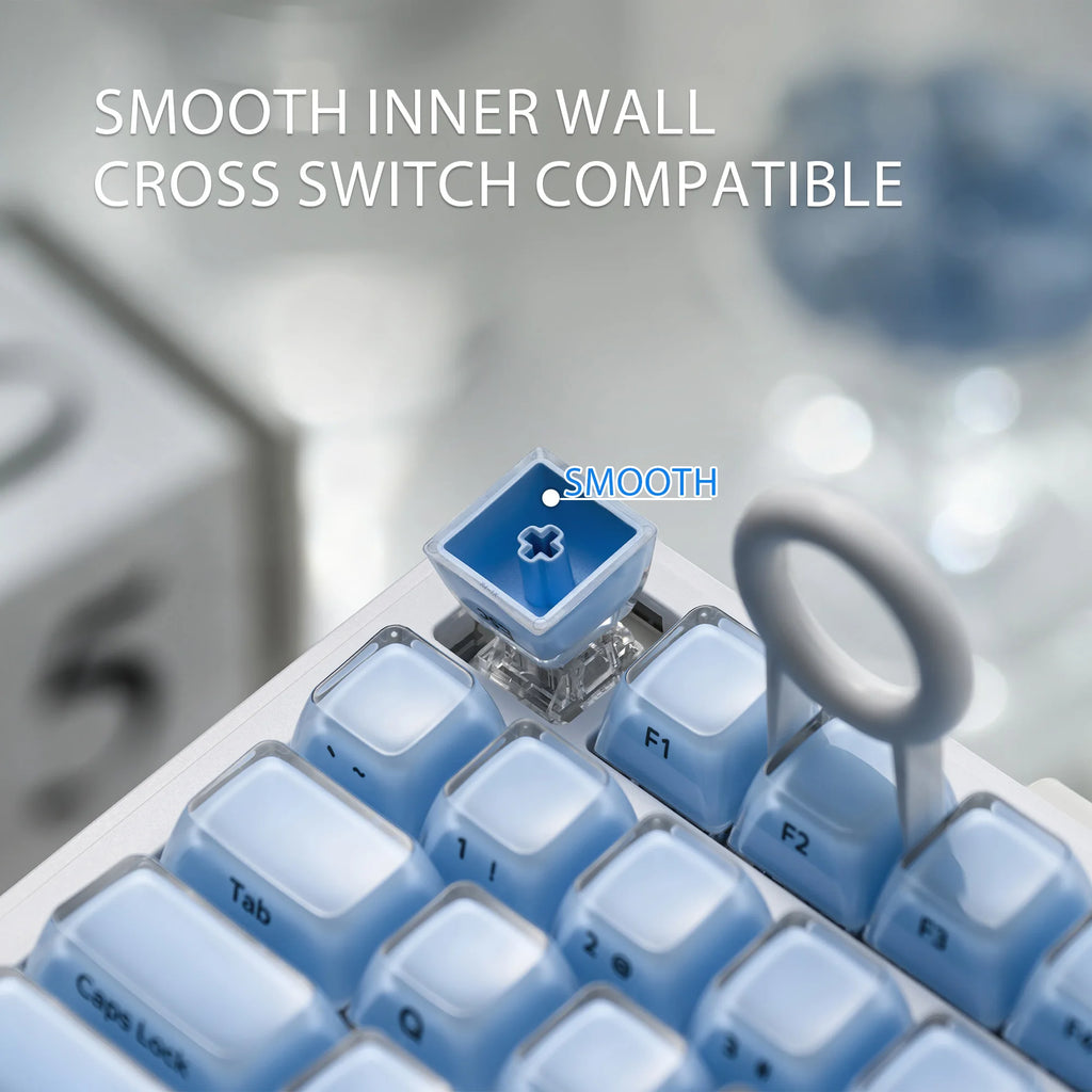 XVX Jelly Crystal Keycaps Side Print Pink/Blue 113keys Double Shote DIY Mechanical Keyboard OEM Profile Translucent Keycaps