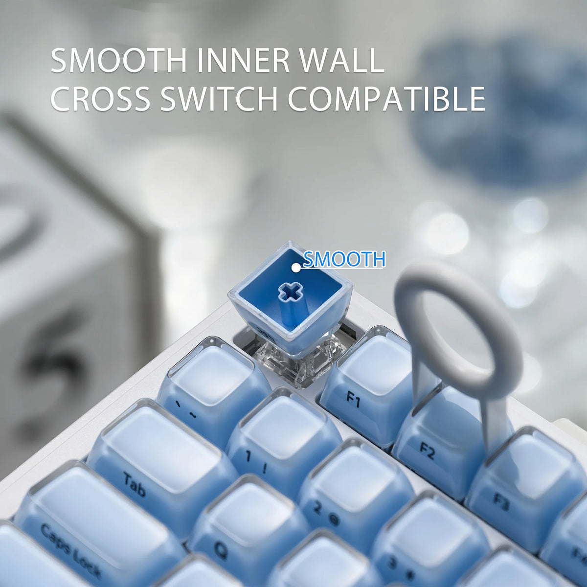 XVX Jelly Crystal Keycaps Side Print Pink/Blue 113keys Double Shote DIY Mechanical Keyboard OEM Profile Translucent Keycaps