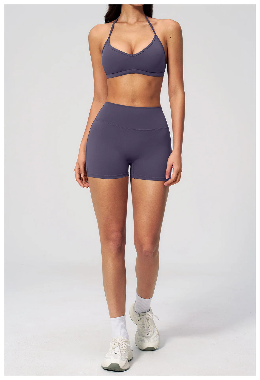 2 Pieces Yoga Set Women Tracksuit Backless Halter Tops High Waist Shorts Gym Suits Fitness Sportswear Workout Sets Athletic Wear