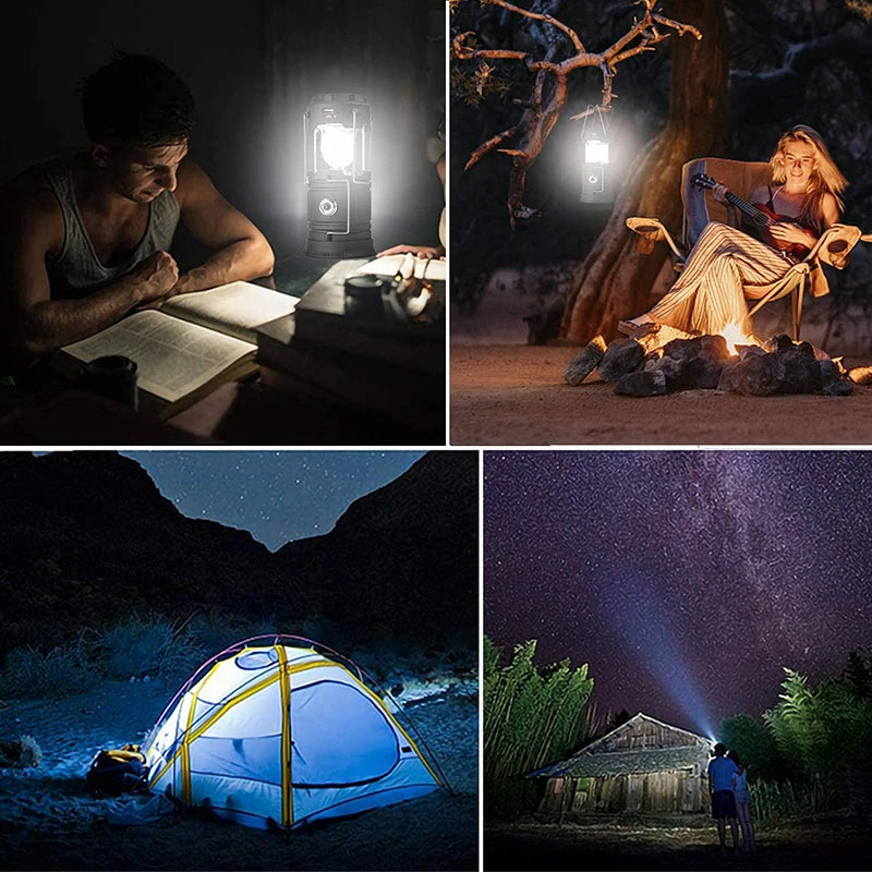 RTS Portable Multifunctional Waterproof Camping Lamp Usb Rechargeable Led Camping Lights Solar Camping Lantern