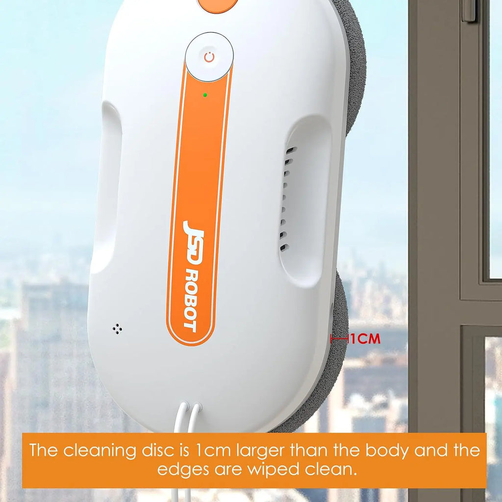 Lite Window Cleaning Robot,5300Pa Window Cleaner Robot with Pressured Wiping Dual Water Spray Close to the Border Wipe Edge