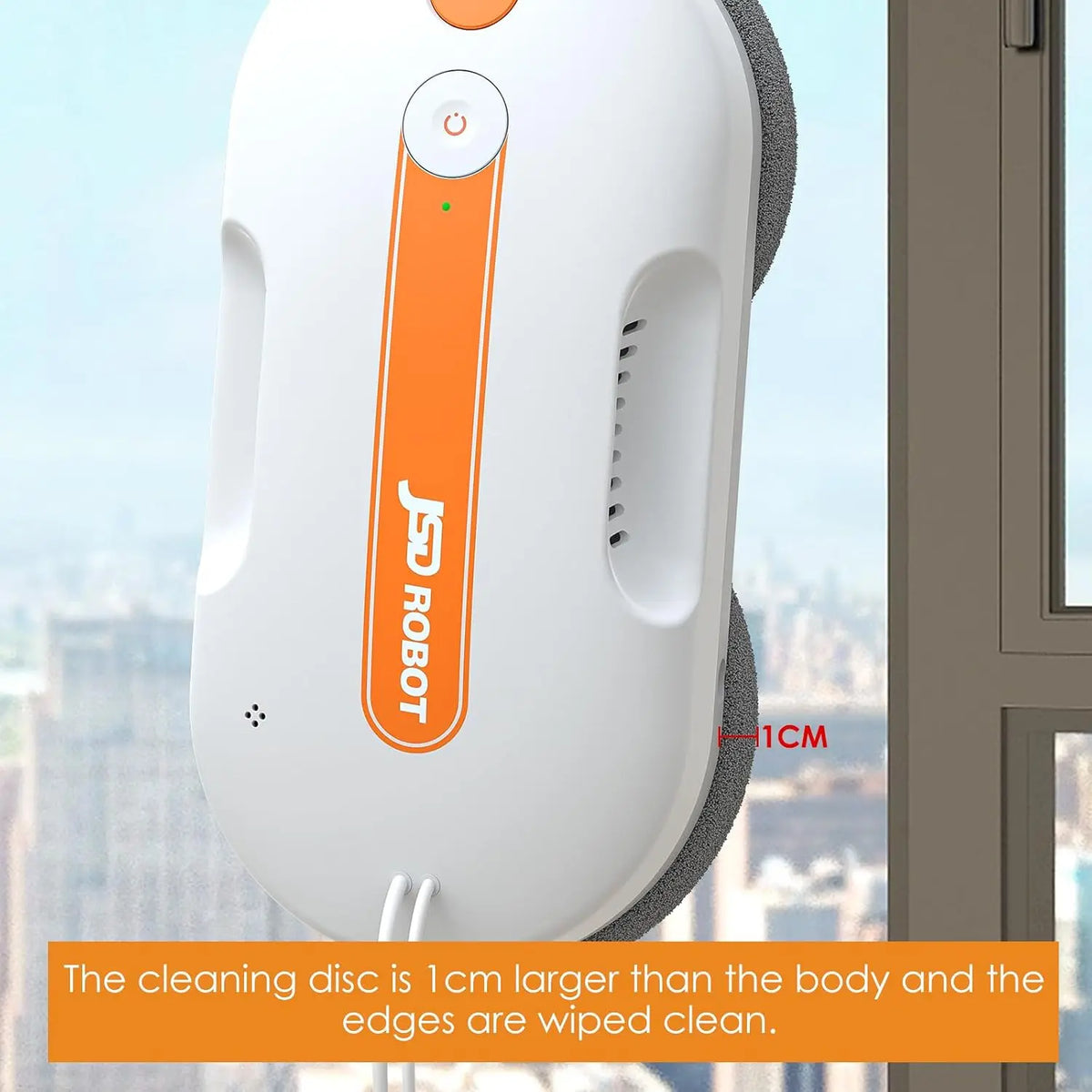 Lite Window Cleaning Robot,5300Pa Window Cleaner Robot with Pressured Wiping Dual Water Spray Close to the Border Wipe Edge