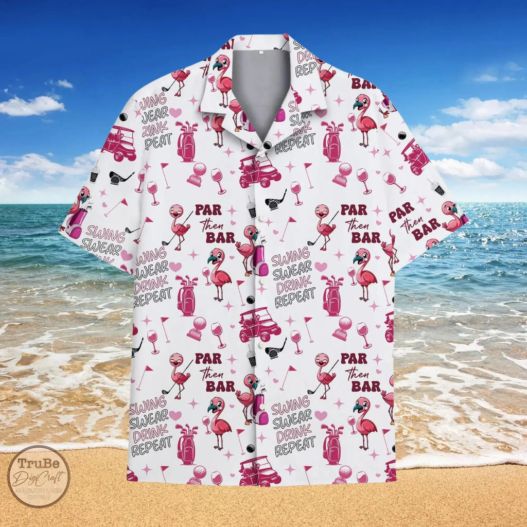 2025 Summer Popular Flamingo Skull  Print Hawaiian Shirts Men Women Comfortable Soft Short Sleeve Shirt Street Daily Trendy Tops