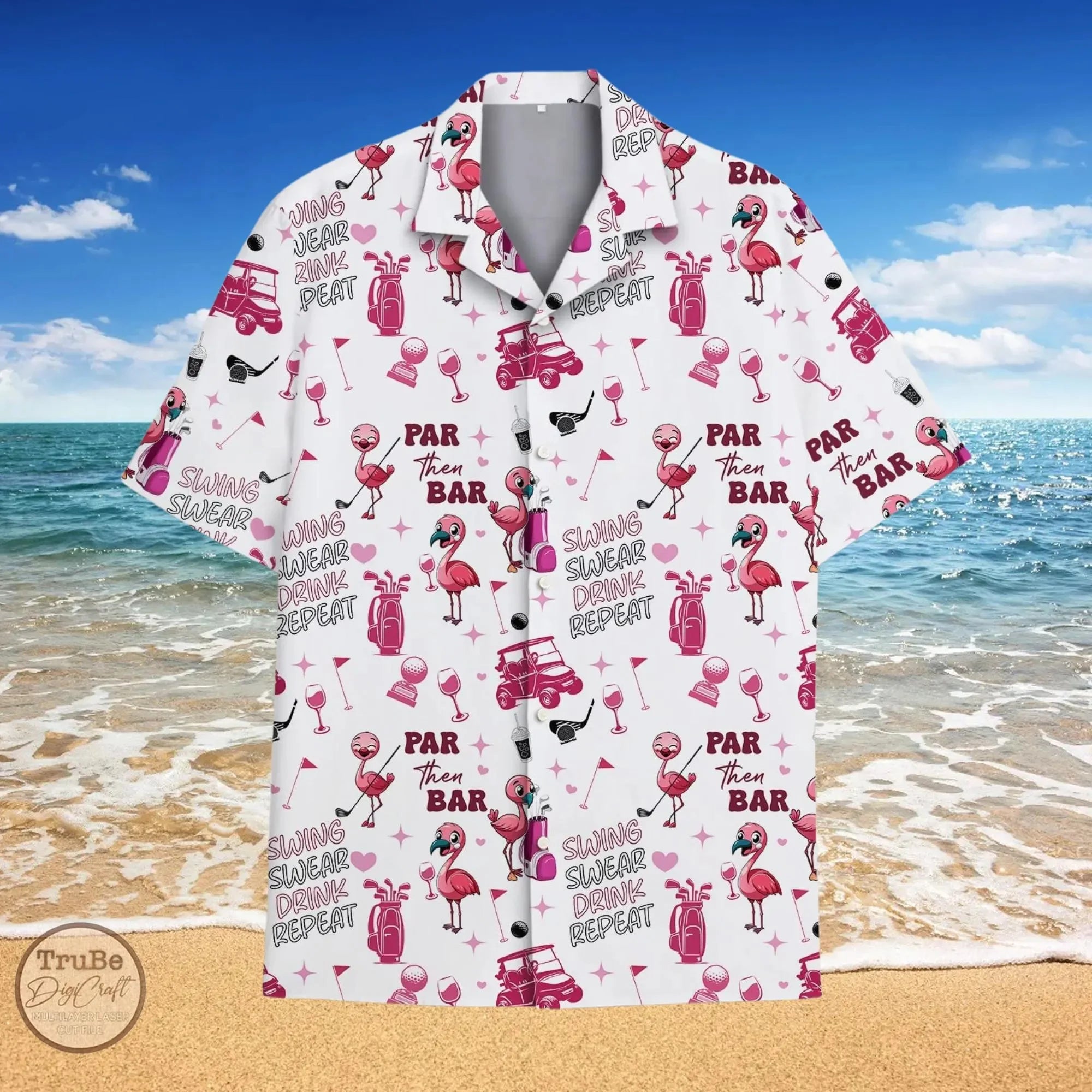 2025 Summer Popular Flamingo Skull  Print Hawaiian Shirts Men Women Comfortable Soft Short Sleeve Shirt Street Daily Trendy Tops