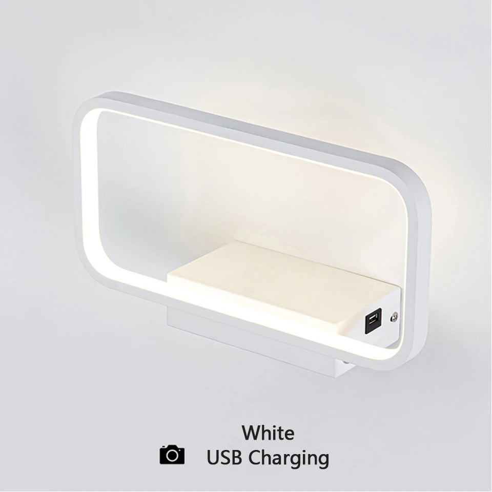 Wall Light Indoor 12W Touch Switch 3 Colors Dimming USB Charge With Wireless LED Wall Lamps For Living Room Bedroom Stair Modern