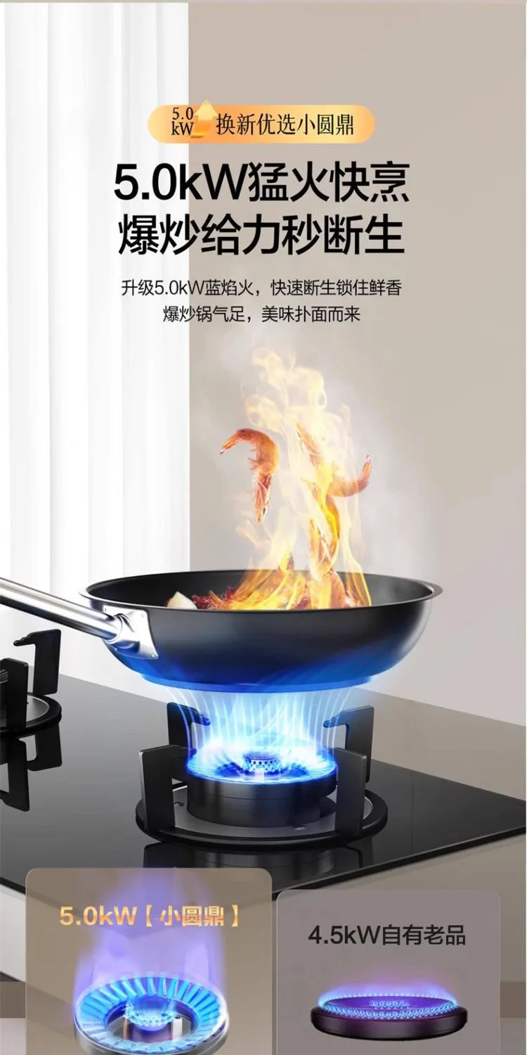 New Household Double Burner Gas Stove Built-in Desktop LPG Natural Gas High Fire Energy Class 1 Cooktop X1
