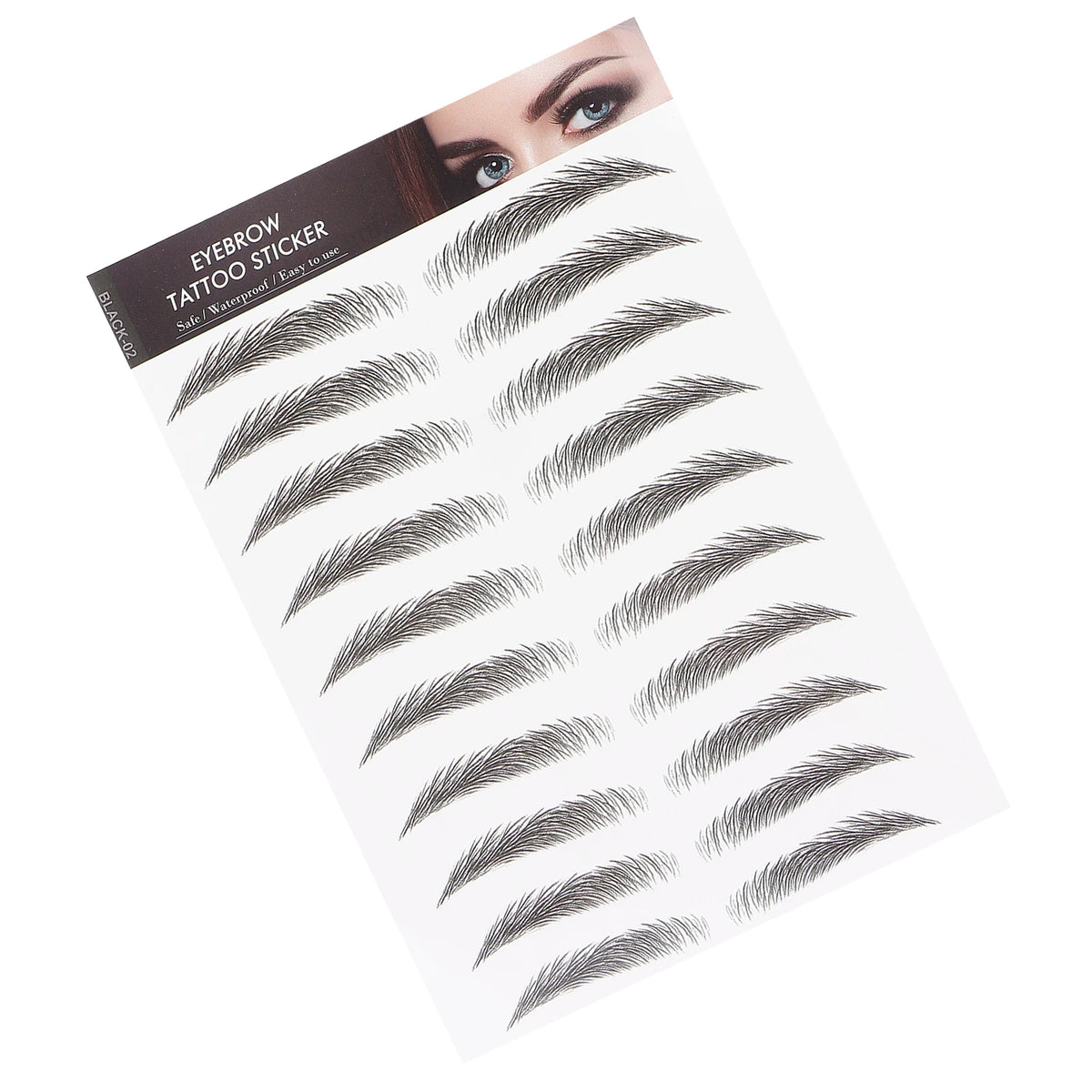Long Lasting Eyebrow Transfers Sticker Household Portable Waterproof Safe Women Black Eyebrow Tattoo Sticker Makeup Tools