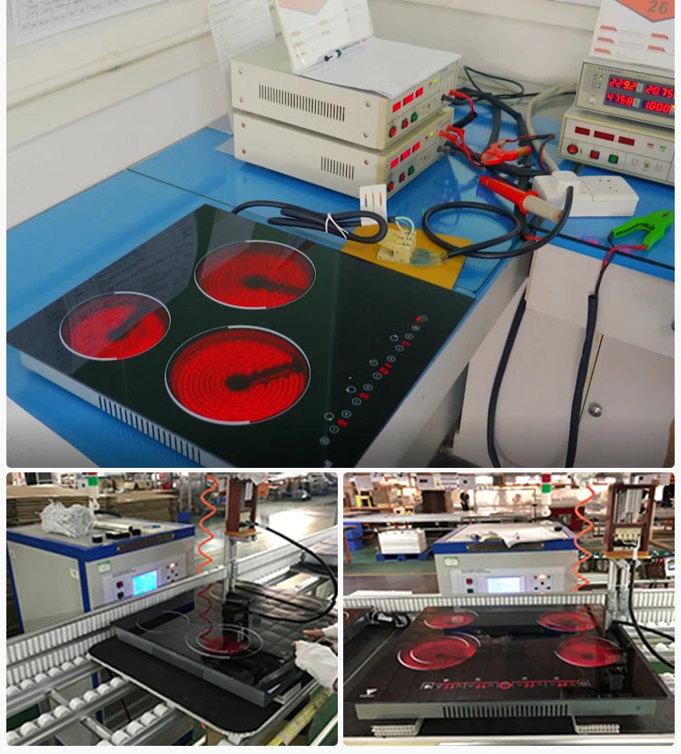 New Products Kitchen Appliances Glass Panel 4 Burners Hybrid Hob With Gas / Induction / Ceramic Burner