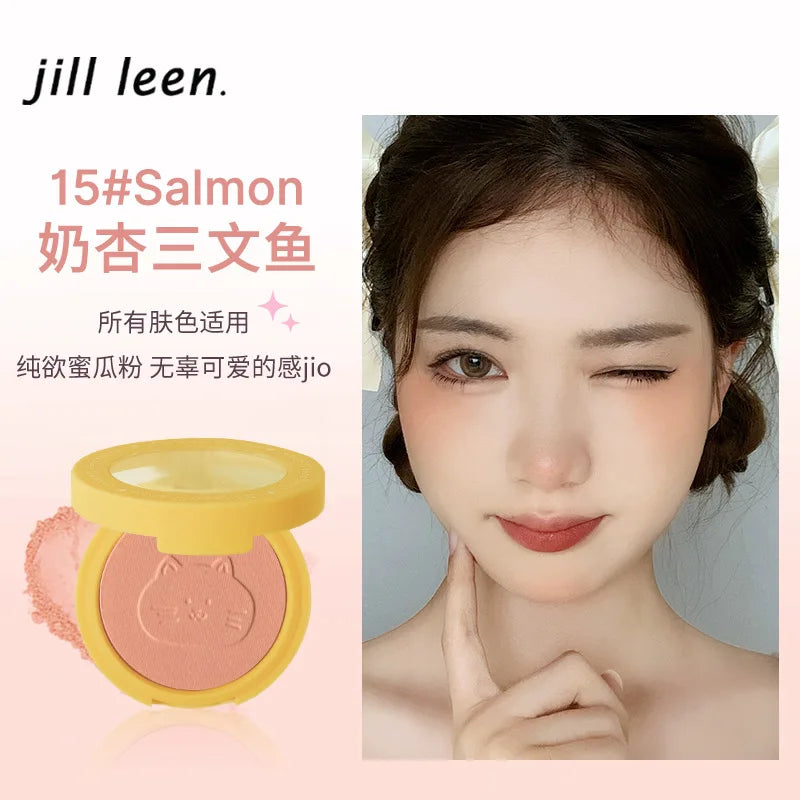 JILL LEEN Monochrome Colorful Soft Mist Blush Disc Highlight Grooming Peach Gills Purple Matte Brightening Expansion Color
