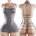 Red Sexy Crotchless Dresses For Women Summer Backless Mini Nightdress Slip Sleeveless Vestidos Y2k Clothes Evening Party Dress