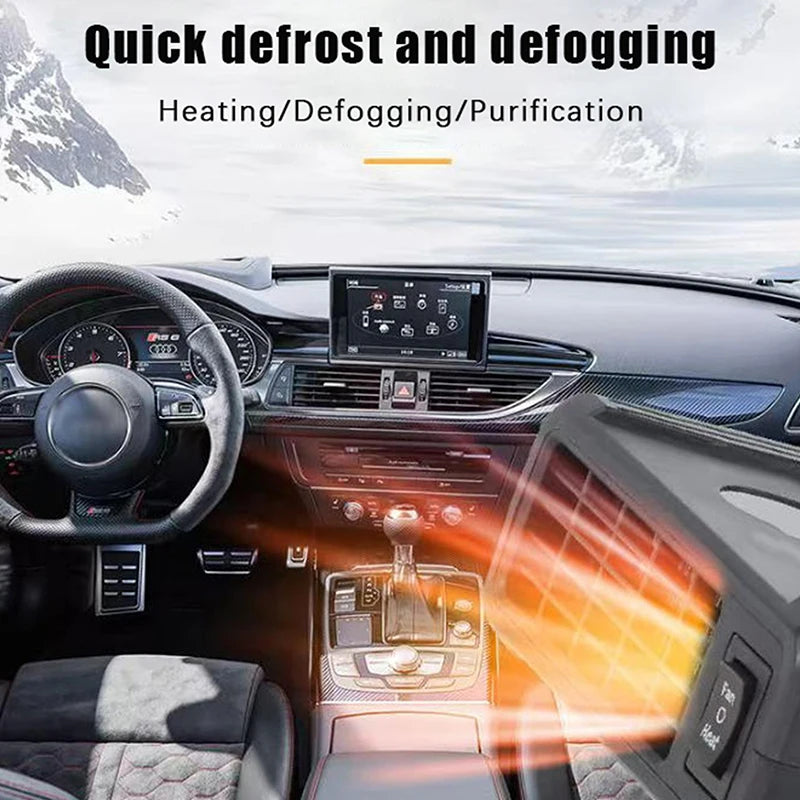 12V/24V Electric Car Heater Air Cooler Fan Portable Windshield Defogging Demister Defroster Heating Dryer Accessory
