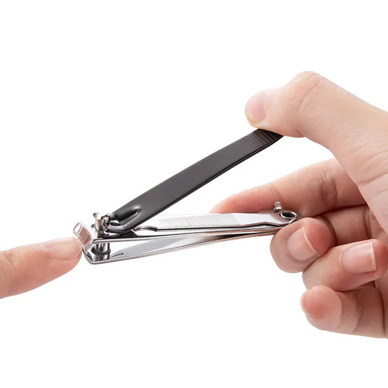3 Sizes Nail Nipper Stainless Steel Black Fingernail Clipper Anti-splash Manicure Cutter With Files Portable Manicure Tool