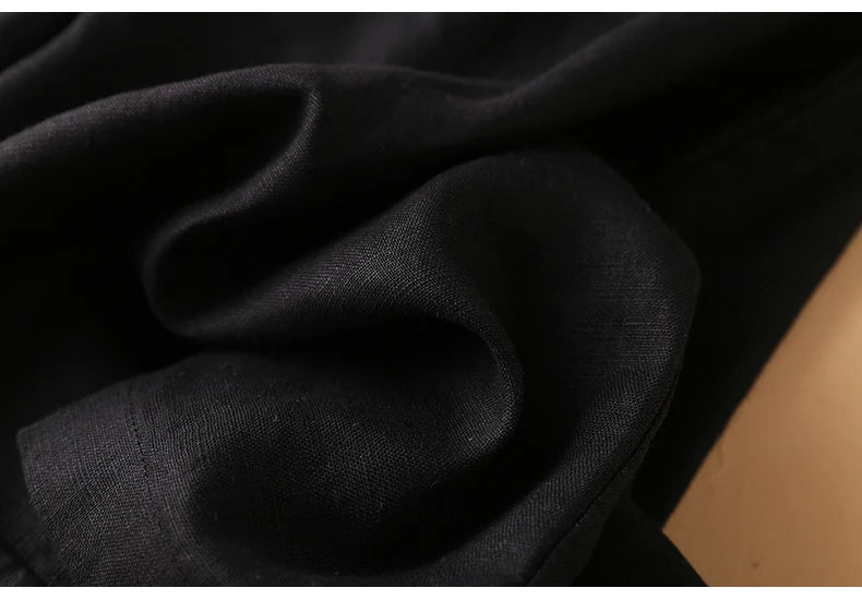 Casual Linen Wide Leg Short Pants Women Summer Loose Fit Thin Cotton Linen Five-Point Pure Color Versatile High Waist Shorts