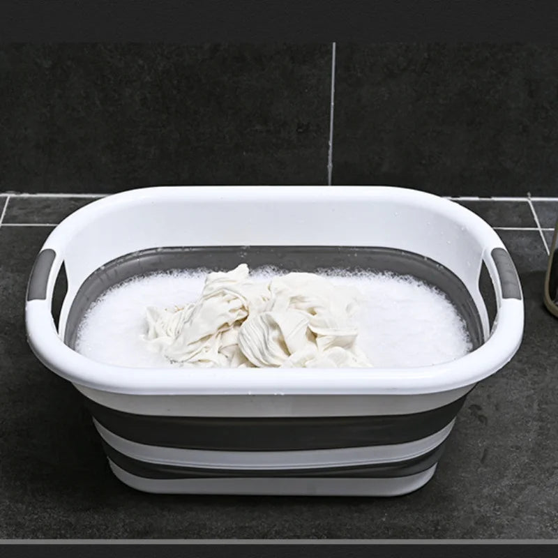 Multi-Functional Foldable Storage Basket,Laundry Hamper, Pet Bathing Tub,Space-Saving Organizer for Shower Gaps,Laundry Baskets