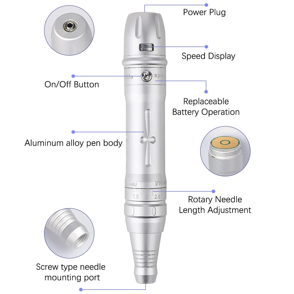 Permanent Makeup Machine Kit Microblading Machine, Eyebrow Tattoo Machine - Microshading, Lip, Ombre Brows, Machine Tattoo Pen