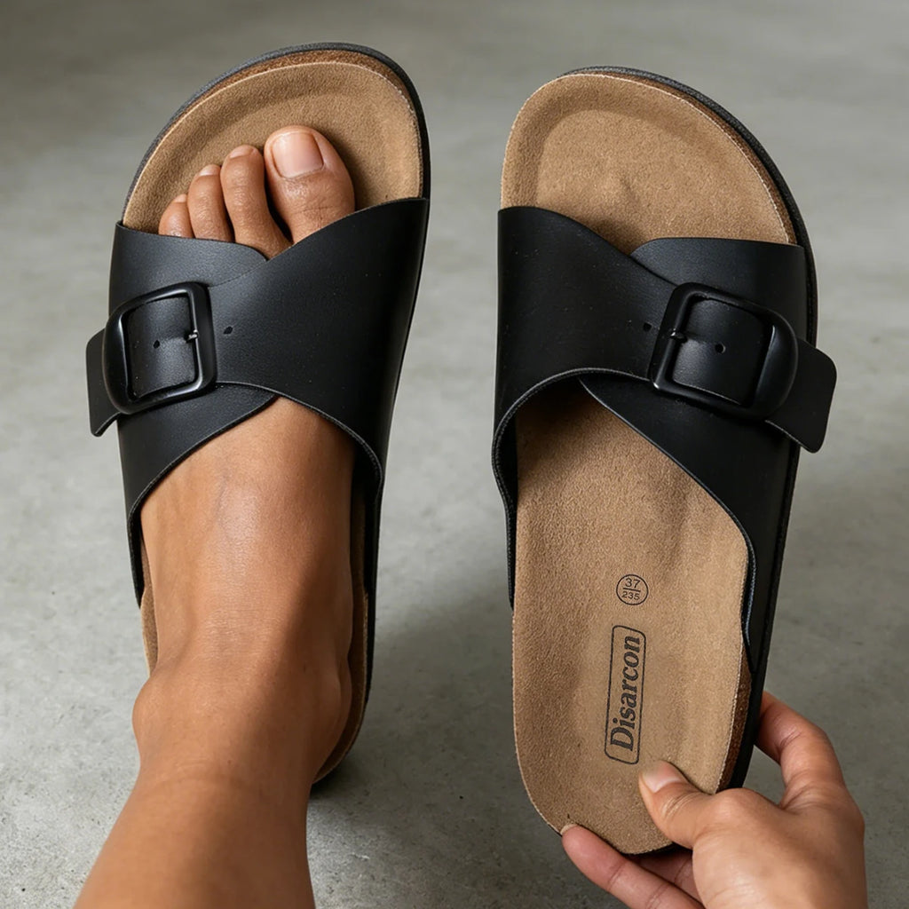 Cross-Strap Single-Strap Slippers for Women, Adjustable Buckle Sandals, Comfortable Flat Shoes for Outdoor Daily Use