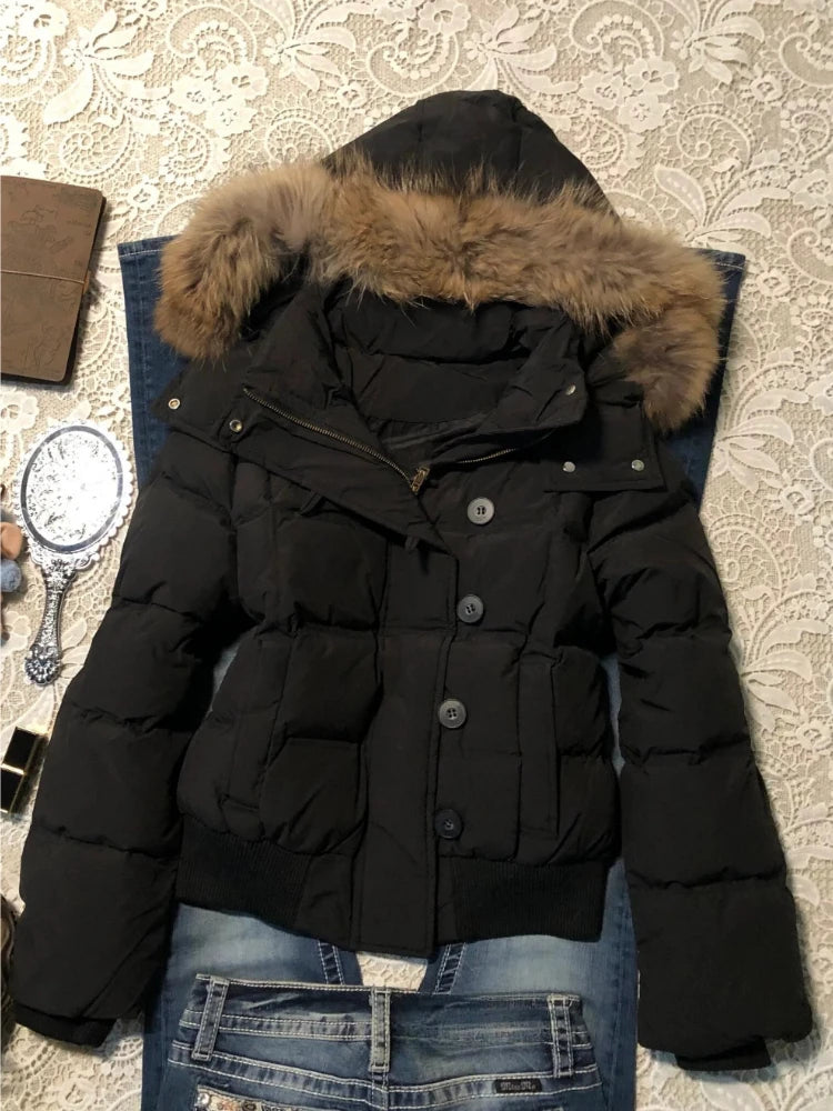 Subculture Harajuku Vintage Safari Coats with Hooded Women Zipper Sweatshirts Casual Streetwear Grunge Jacket Y2k Stand Neck