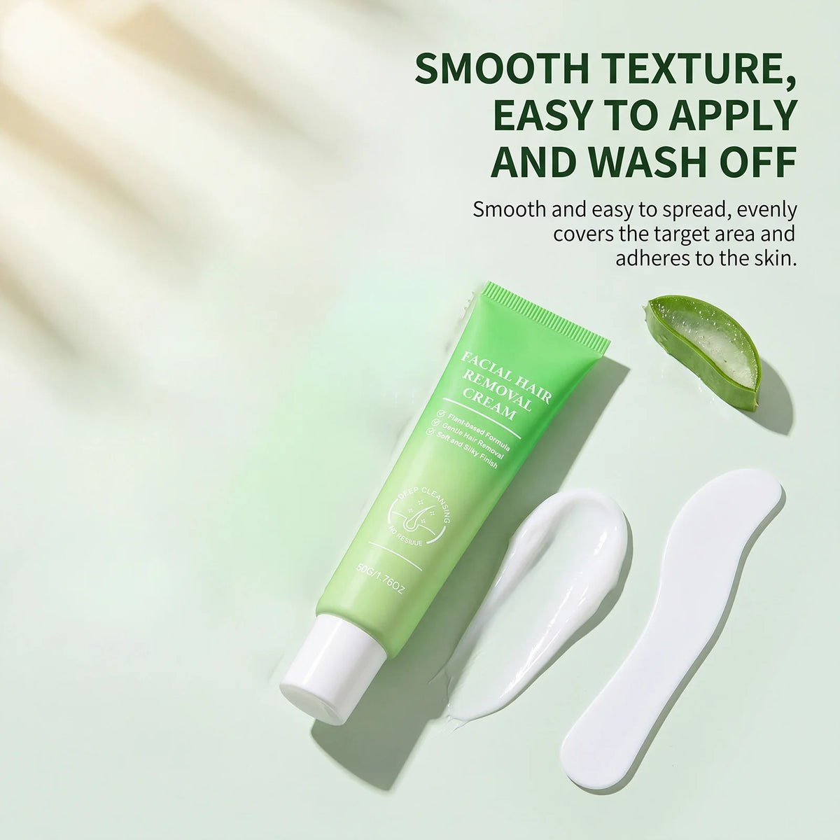 Painless Facial Hair Removal Cream Kit For Women Sensitive Skin 2‑in‑1 With Soothing Cream Home Use Upper Lip Chin Hair Remover