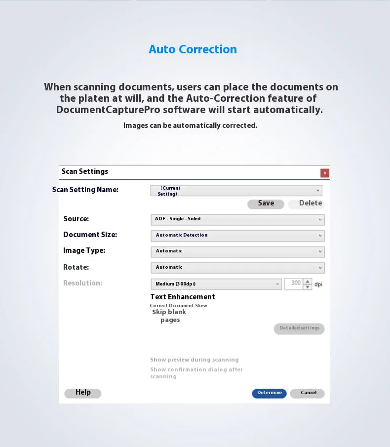 Suitable for DS-535II High Speed A3 Scanner Feed Color Document Contract Continuous Automatic USB Connection Cleaning Reminder