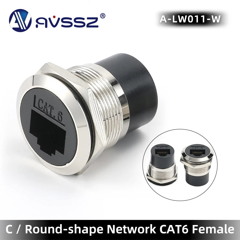 AVSSZ CAT6A CAT6 RJ45 Network Cable Connectors Metal Data Signal Adapter Computer Data Module Mounting Size 22m