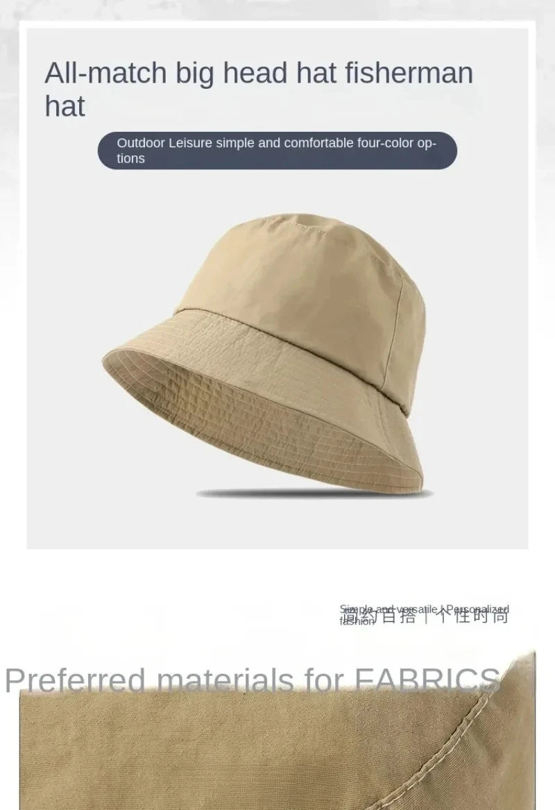 Waterproof Large Size XL62cm Sun Hat Men Women's Sunscreen Mountaineering Big Head Circumference Summer UV Protection Bucket Hat