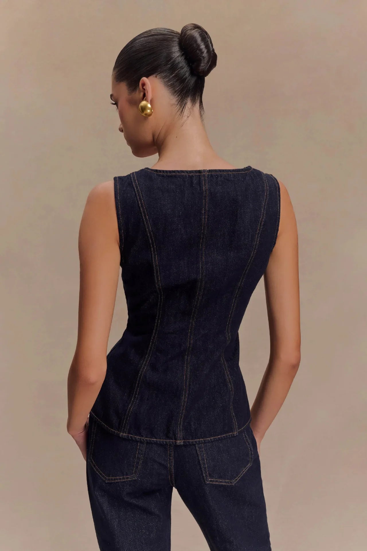 Summer Denim Pant Sets Women 2025 Fashion Sleeveless Single Bretted Vest Tops And High Waist Baggy Jeans 2 Piece Set Woman