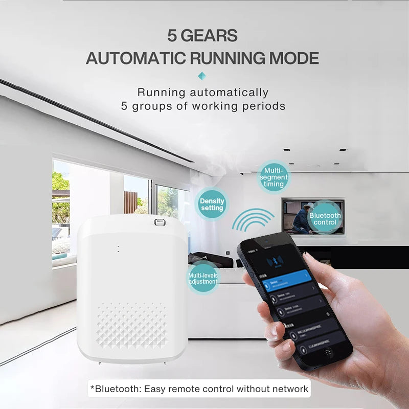 Room Fragrance Diffuser Wall Mounted Hotel Air Freshener Bluetooth Flavoring Diffuser For Essential Oil Electric Smell For Home