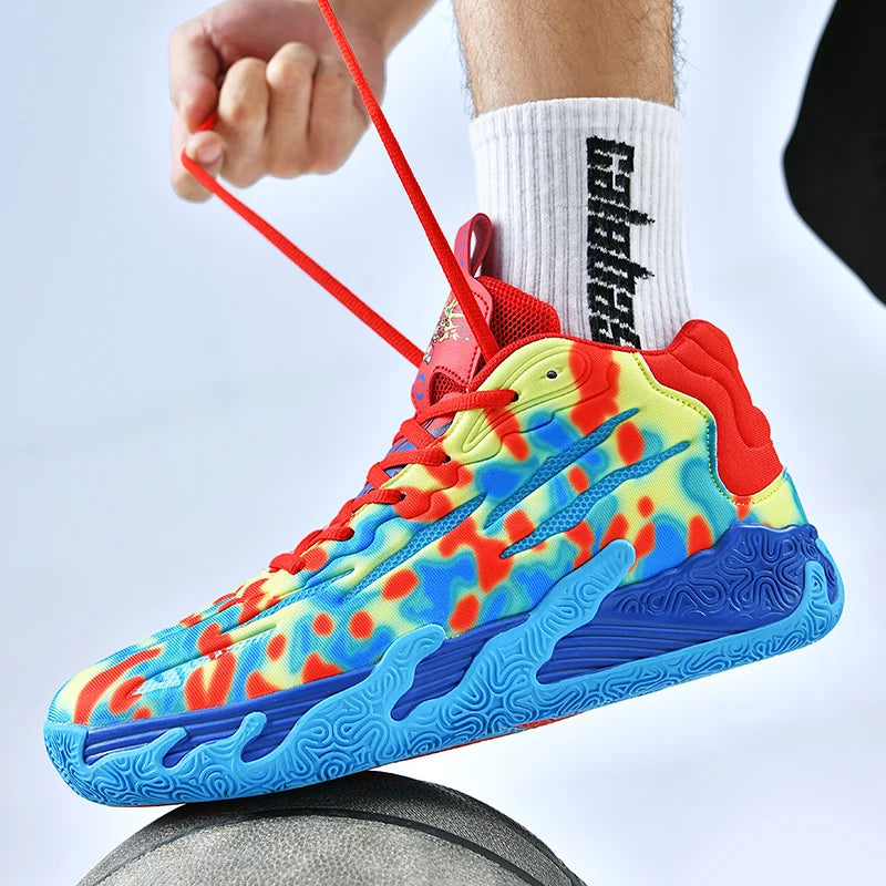 Men Basketball Shoes Field Training High-top Comfortable Non-slip Sports Footwear Luxury Lace-up Flat Sneaker for Men Traf Homme