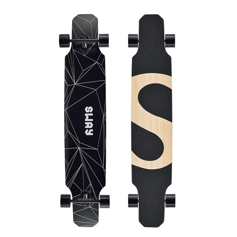 Longboard Skateboard for Beginners Cruiser Dancing Board with 9-Ply Maple Deck PU Wheels for Boys Girls Teens Street Commuting