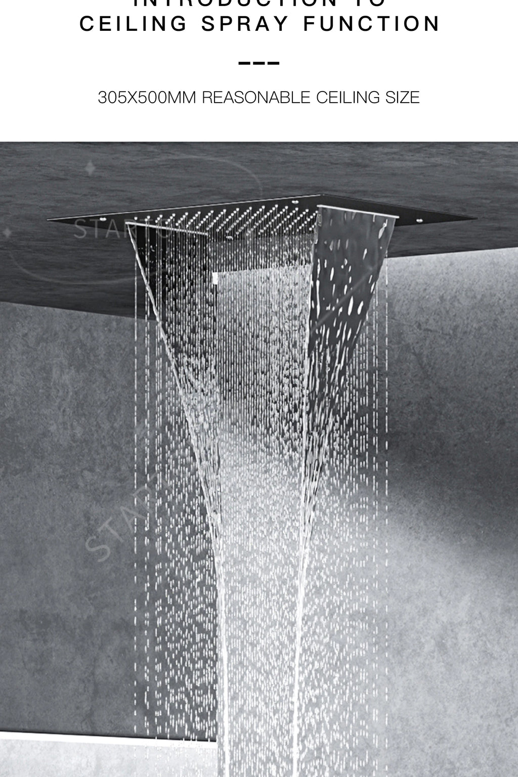 Luxury Black Brass Shower System, Wall Mounted Led Digital Display, Cold Hot Dual Control, Four Function Ceiling Shower Tap