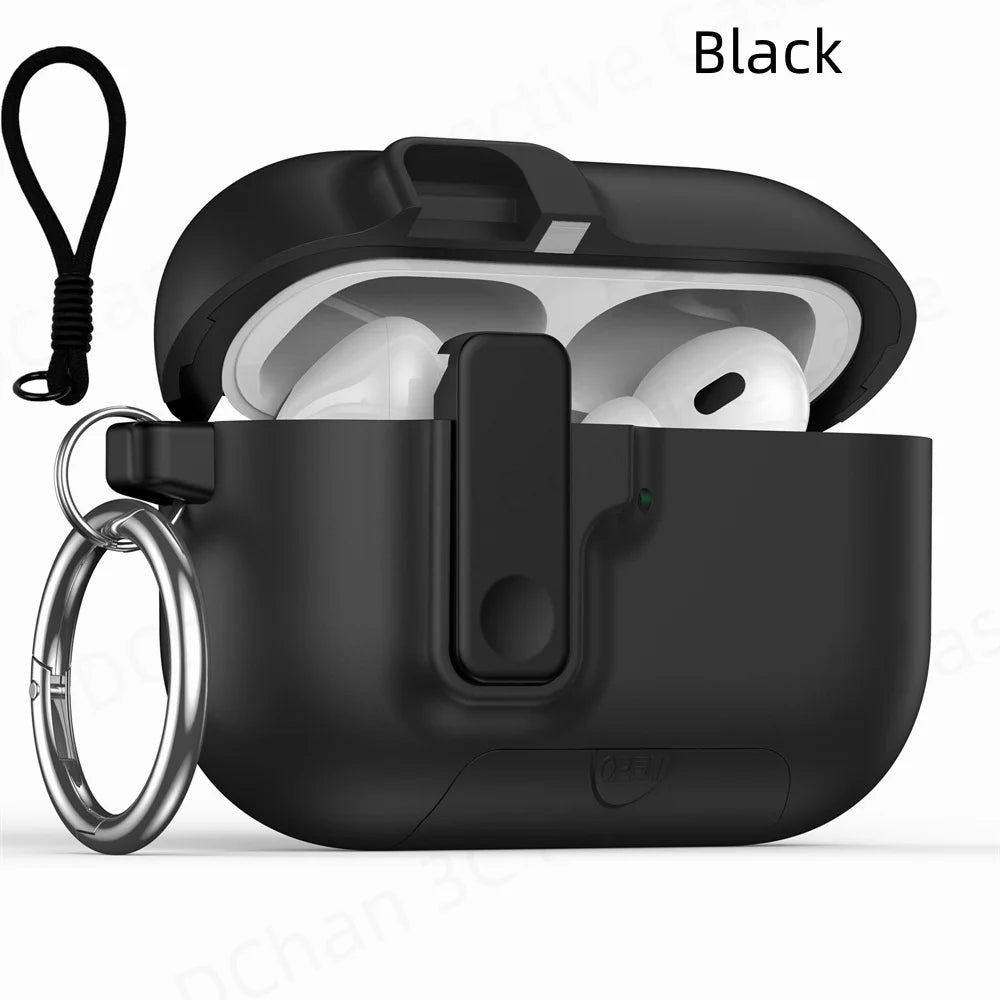 For AirPod Pro 3 Case with Keychain Lanyard Anti Loss Headphone Cover Sand Stone Switch Case for Men Women Air Pods Pro 3 Cases