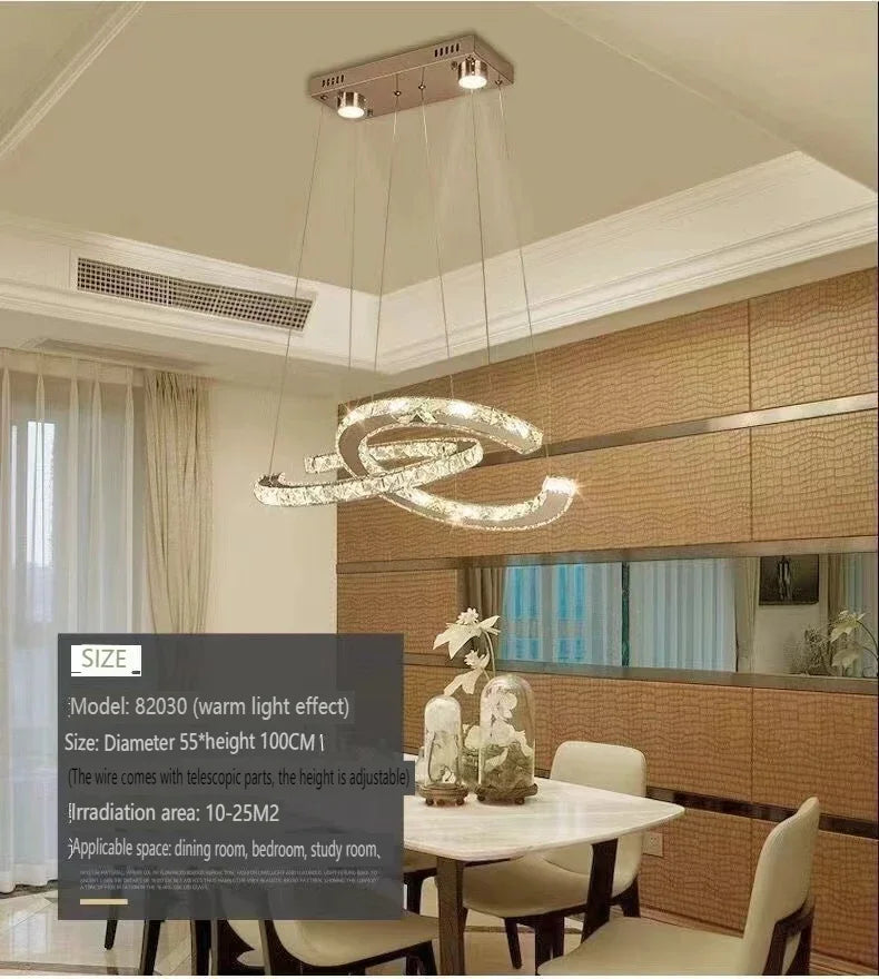 Modern 2024 New Special-shaped Crystal Chandelier Modern Simple Decoration Living Room Dining Room Home Decoration
