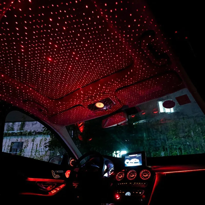 Car Romantic LED Starry Sky Night Light 5V USB Powered Galaxy Star Projector Lamp for Car Roof Room Ceiling Decor Plug and Play