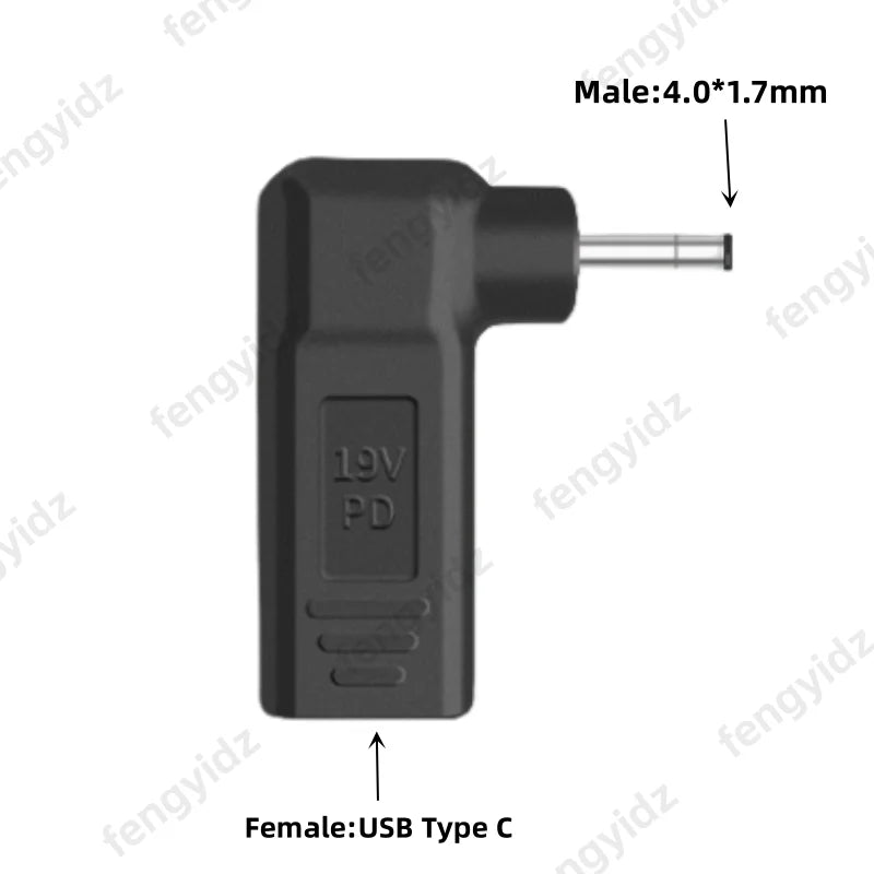Laptop Power Adapter Connector Dc Plug USB Type C Female to Universal Male Jack Converter for Hp Dell Asus Acer Lenovo Notebook