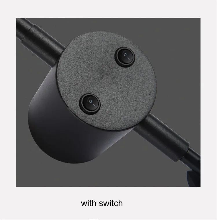 Modern LED Wall Lamp with Switch Bedroom Light Stairs Hallways Living Room Nordic Art Background Decor Black Lights Bathroom