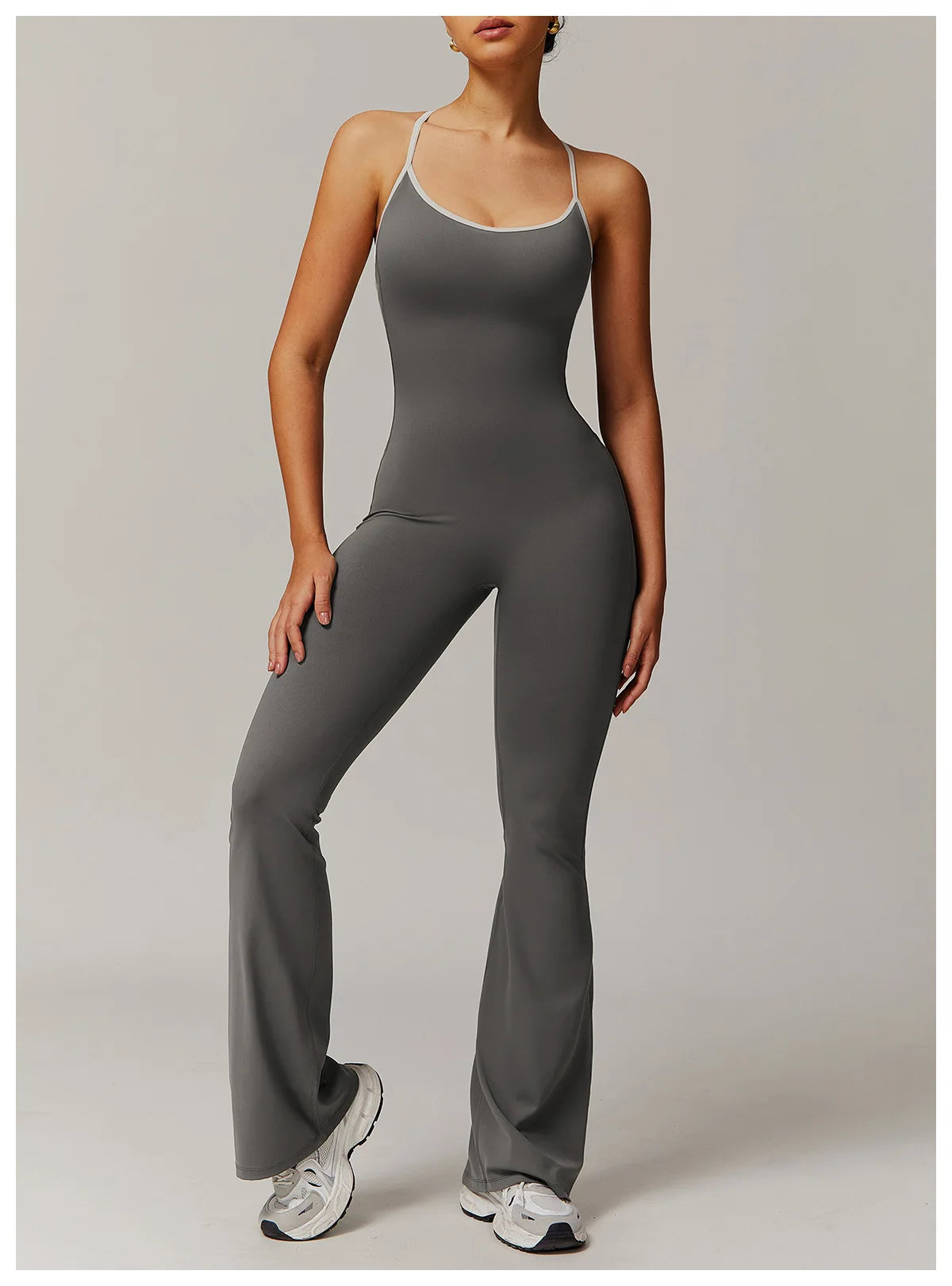 Nude Cross Back Yoga Onesie Pleated Micro Stretch Running Sports Fitness Horn Onesie