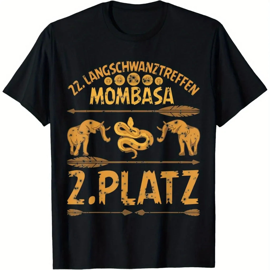 Men'S Fun Long Tail Conference Mombasa Carnival Mallorca T-Shirt Suitable for Men and Women Parents and Friends Black
