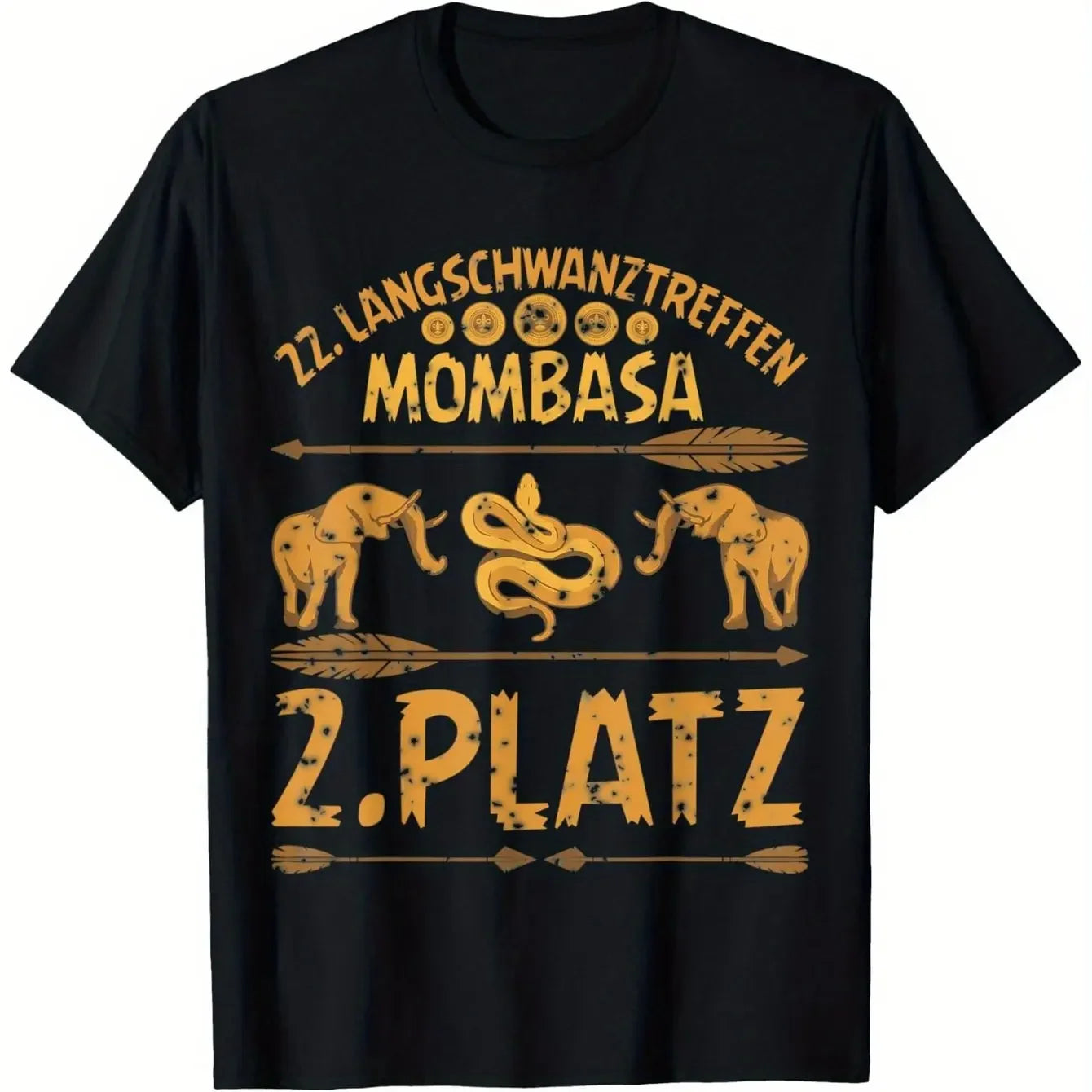 Men'S Fun Long Tail Conference Mombasa Carnival Mallorca T-Shirt Suitable for Men and Women Parents and Friends Black