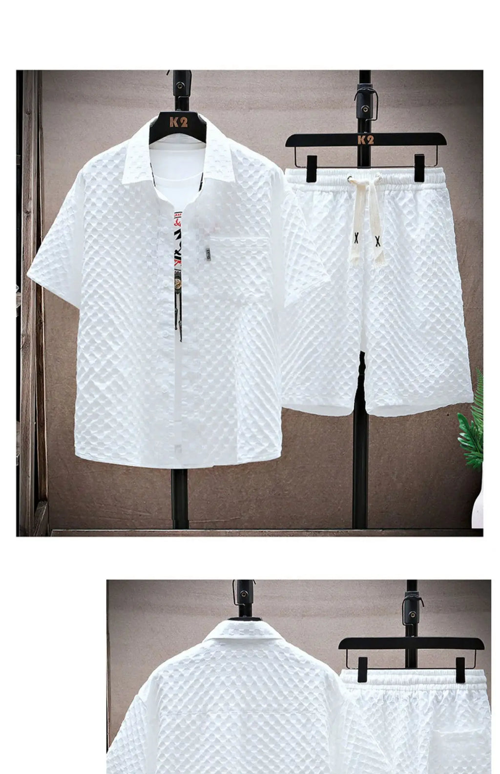 2025 Fashion Men's Sportswear Set Breathable Short Sleeve Casual Pants Retro Street Style Lightweight Summer Wear