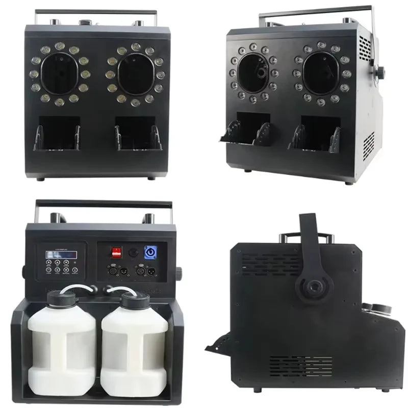 Stage Lighting LED Fog Bubble Machine 1500W Double Holes Automatic 1.2L Tank Capacity Bubble Fog Smoke