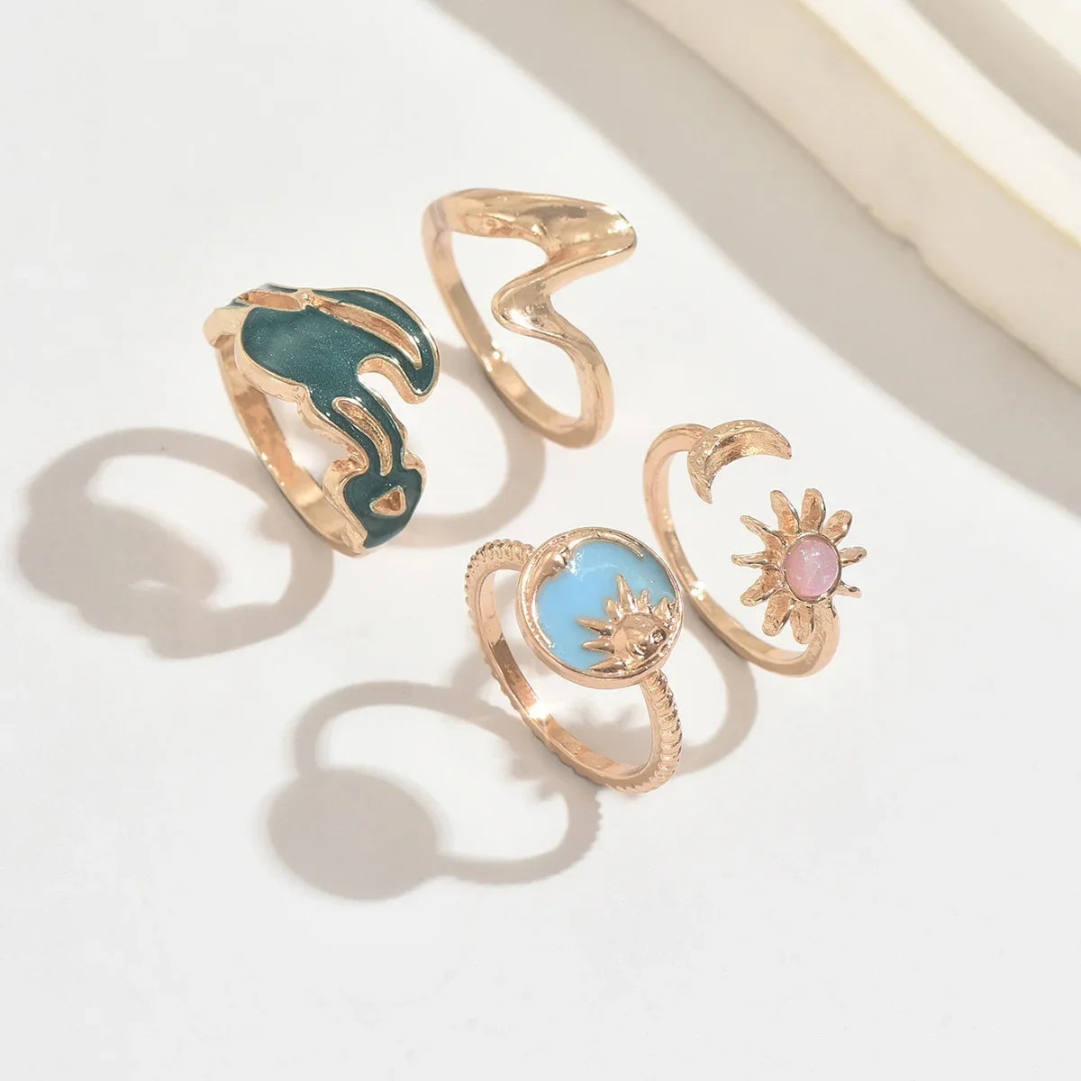 3pcs Set New Fashion 925 Sterling Silver Cute Guppy Ring Stacking Finger Ring, Animals Adjustable Open Rings Birthday Gift