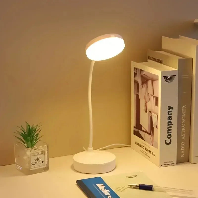 3-Level Dimmable Wireless LED Desk Lamp, Plug-in Powered Touch Control Table Light. Portable Night Light for Bedroom, Study Room