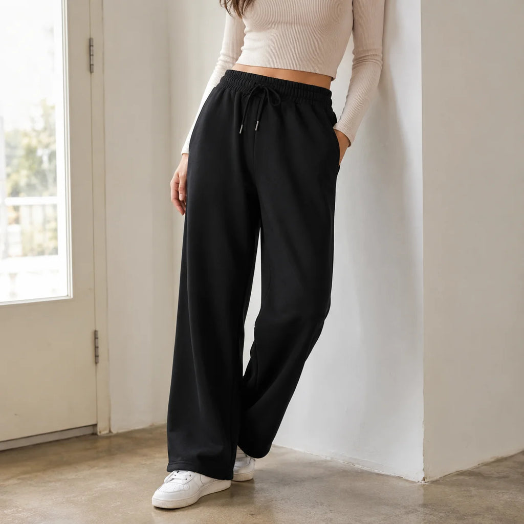 Women Summer Sweatpants 14 Colors Wide Leg Loose Fit Sports Pants Comfortable Drawstring Elastic Waist Casual Streetwear Joggers
