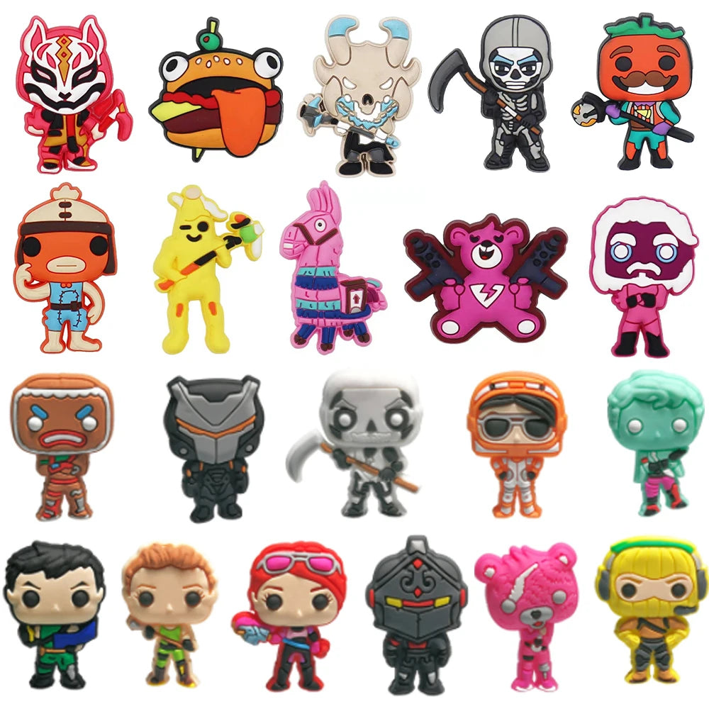 10-21pcs Game Characters Popular Shoe Charms Cartoon Shoes Accessories Decoration Buckle Fit Clog Sandal Wristbands Accessory