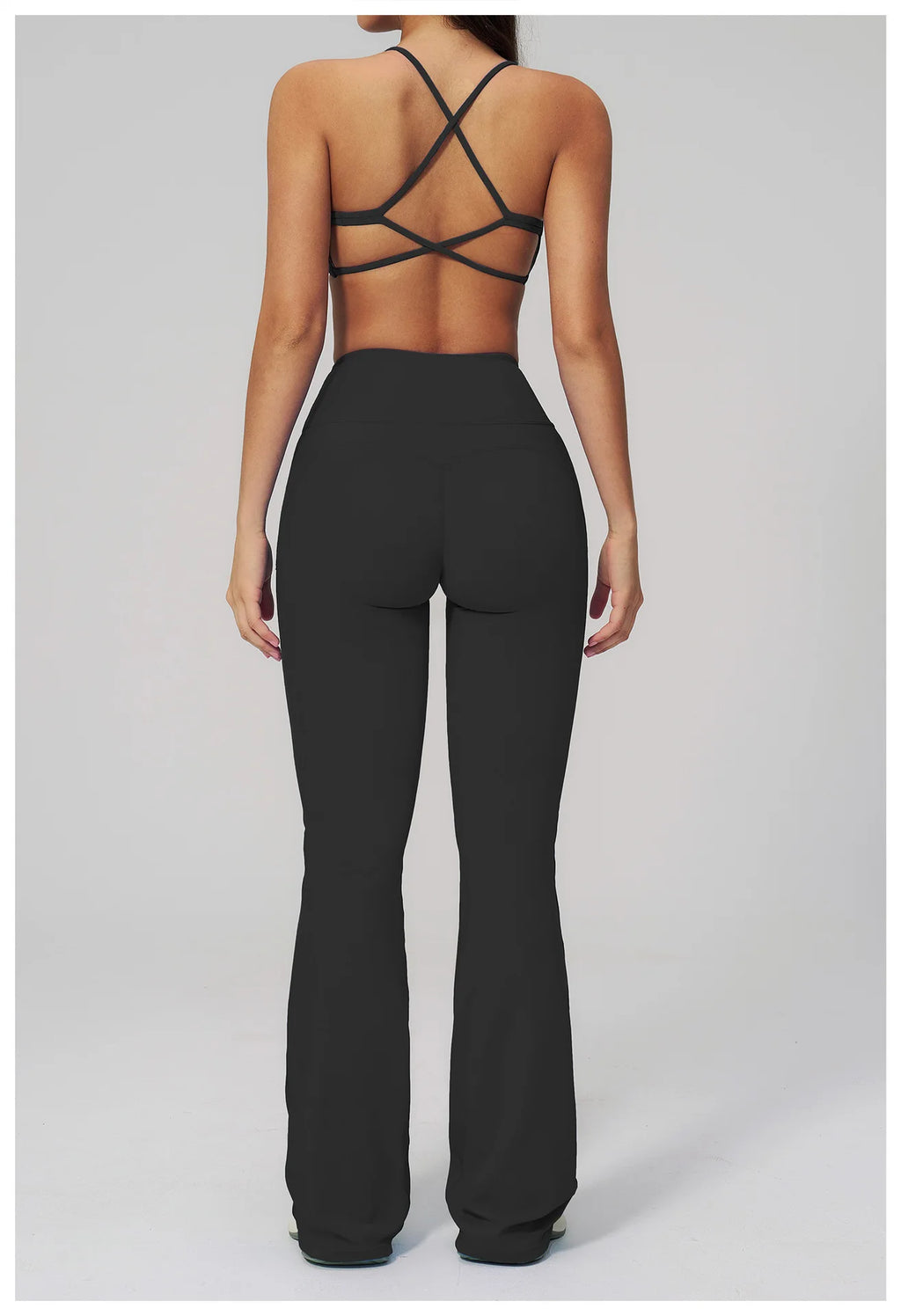 Women's Tracksuits 2PCS Flared Pants Yoga Set Gym Fitness Outfits Female Shockproof Sports Bra Yoga Workout Clothes Sports Sets