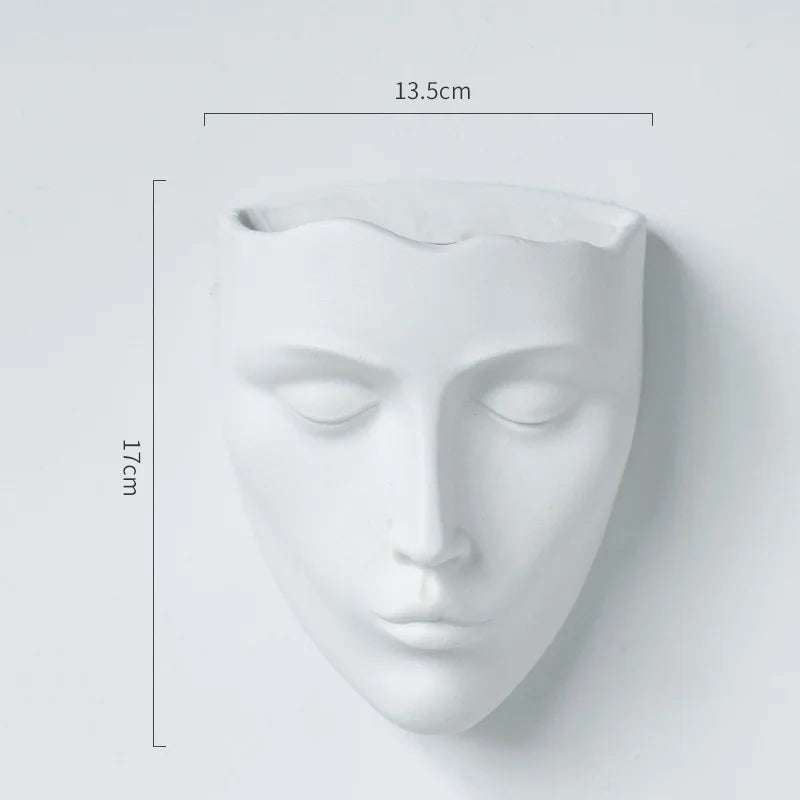 Silent Cheeks Ceramic Vase Creative Wall-mounted Plant Pots Table Decoration Flower Arrangement Floral Vase Room Aesthetic Decor