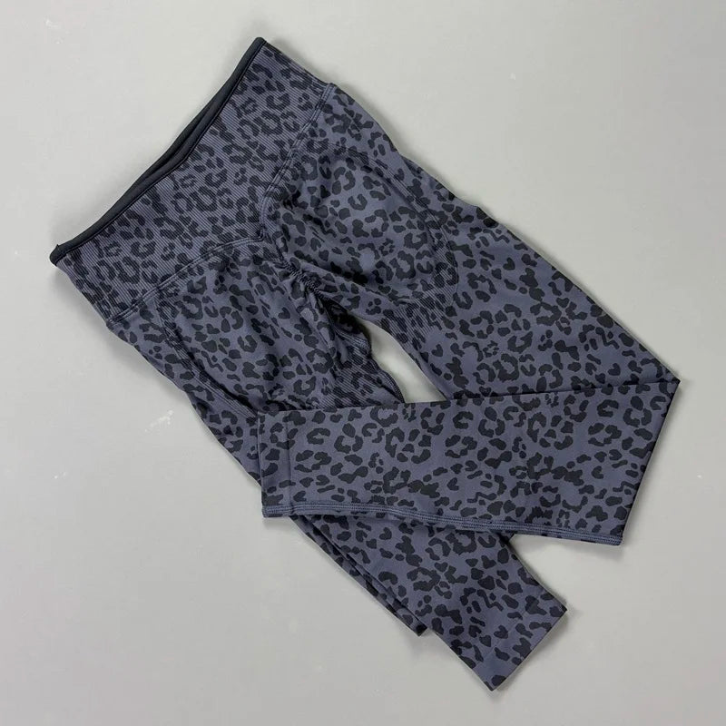 Seamless Leopard Print Leggings Women High Waist Yoga Pants Scrunch Butt Fitness Tights Moisture Wicking Slim Fit Sports Pants