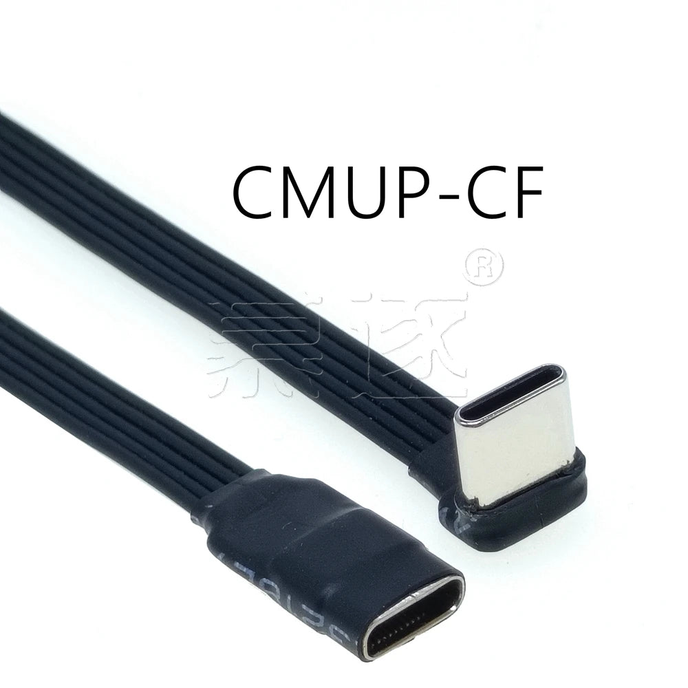 20CM 30CM 10CM 5CM USB 2.0 Type-C Flat Cable Extension FPC Cable USB 2.0 USB-C 90° Up/Down Angled Plug 5CM-1M